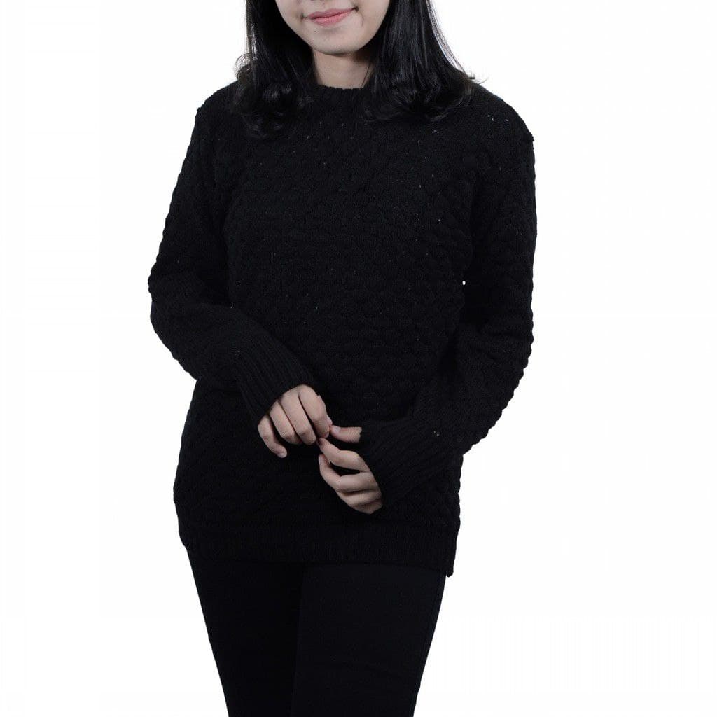 Popcorn Sweater Hitam