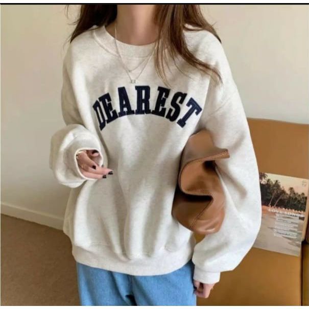 ini adalah Sweater Dear Putih, size: LD 90cm, Panjang 60cm, material: Fleece, color: White, brand: jaketindonesia, age_group: all ages, gender: unisex