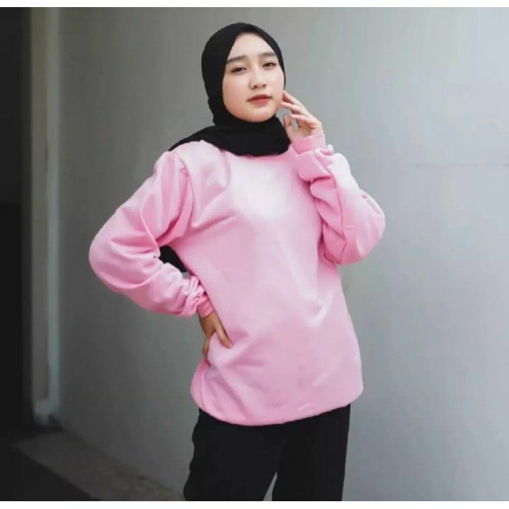 ini adalah Sweater Polos Pink, size: LD 90cm, Panjang 60cm, material: Fleece, color: pink, brand: jaketindonesia, age_group: all ages, gender: unisex