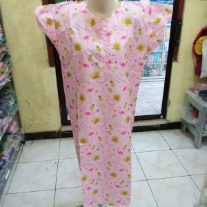 ini adalah Daster Kajep Flamingo, size: P95cmxLD104cm, material: cotton, color: pink, brand: Bajuwanitaindonesia, age_group: all ages, gender: female