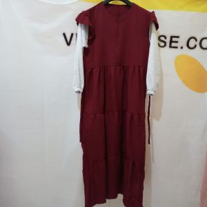ini adalah Gamis Ayu Marun, size: 103cm x 133cm, material: mosecrepe, color: maroon, brand: Gamisindonesia, age_group: all ages, gender: female