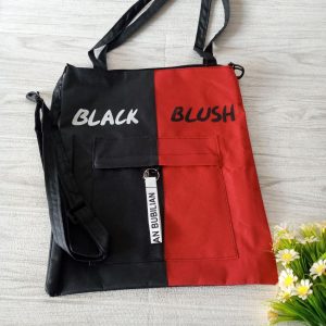 ini adalah Totebag Hitmer, size: 40cm x 35cm, material: canvas, color: black, brand: toteigindonesia, age_group: all ages, gender: female