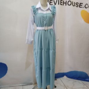 ini adalah Gamis Livi Birmud, size: 103cm x 133cm, material: mosecrepe, color: light blue, brand: Gamislivi, age_group: all ages, gender: female