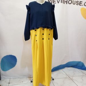 ini adalah Gamis Hana Navy, size: 103cm x 138cm, material: mosecrepe, color: navy, brand: Gamishanabojonegoro, age_group: all ages, gender: female