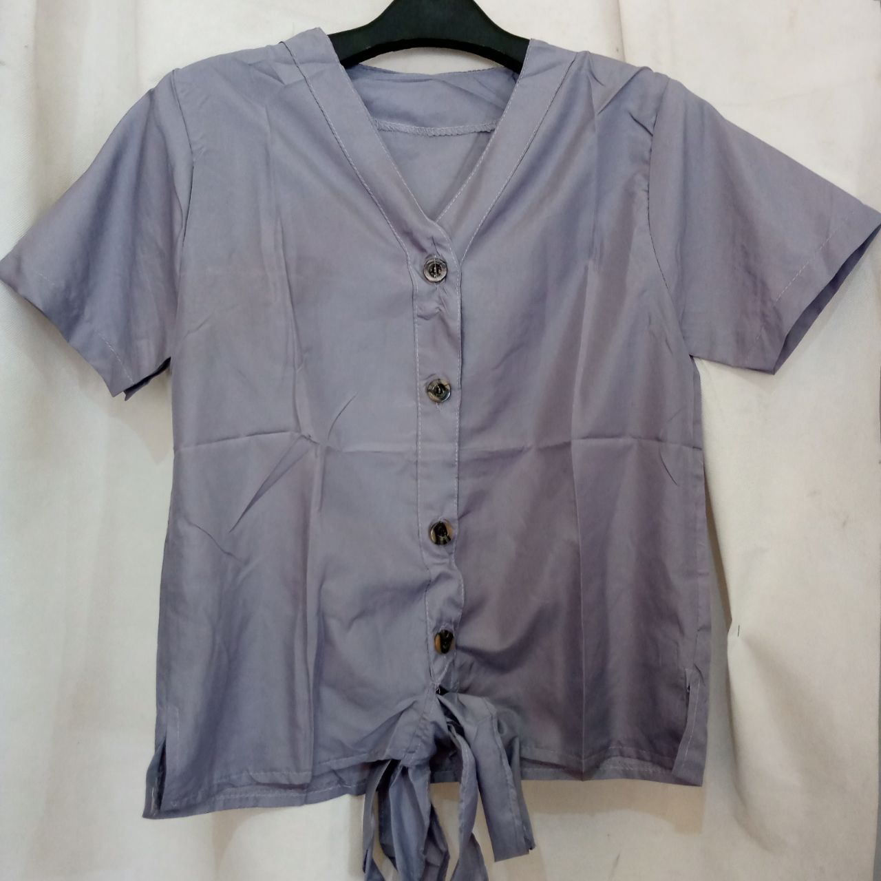 ini adalah Blouse Megi Abu, size: L, material: cotton, color: grey, brand: blousemegibojonegoro, age_group: all ages, gender: female