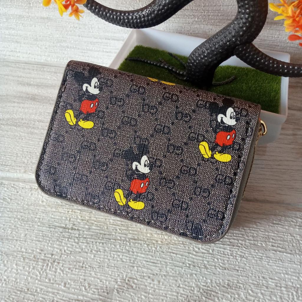 ini adalah Dompet Kartu Mickey Abu, size: 11cmx9.5cm, material: synthetic, color: grey, brand: dompetkartumickeybojonegoro, age_group: all ages, gender: female, style: casual bifold wallet, pattern: printing cartoon