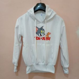 Ini adalah Jaket Anak Tom Putih size: LD78cm, material: Fleece, color: white, brand: jaketanakbojonegoro, age_group: kids, style: cutie kids sweater, couple kids hoodie, gender: unisex, pattern: cartoon printing,