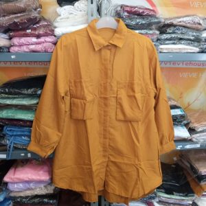 Ini adalah Blouse Arum Mustard size: LD 100cm, material: cotton, color: yellow mustard, brand: blousearumbojonegoro, age_group: all ages, style: simply blouse, gender: female, pattern: plain,