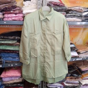 Ini adalah Blouse Arum Sage size: LD 100cm, material: cotton, color: green sage, brand: blousearumbojonegoro, age_group: all ages, style: simply blouse, gender: female, pattern: plain,
