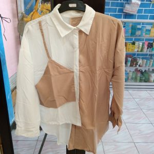 Ini adalah Blouse Luki Putih Coksu size: LD 100cm, material: cotton, color: chocholate milk, brand: blouselukibojonegoro, age_group: all ages, style: simply blouse, gender: female, pattern: plain,