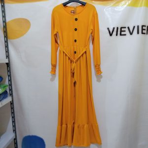 Ini adalah Gamis Jersey Alisa Mustard size: L, material: jersey, color: yellow mustard, brand: gamisalisabojonegoro, age_group: adult, style: casual women long dress, gender: female,