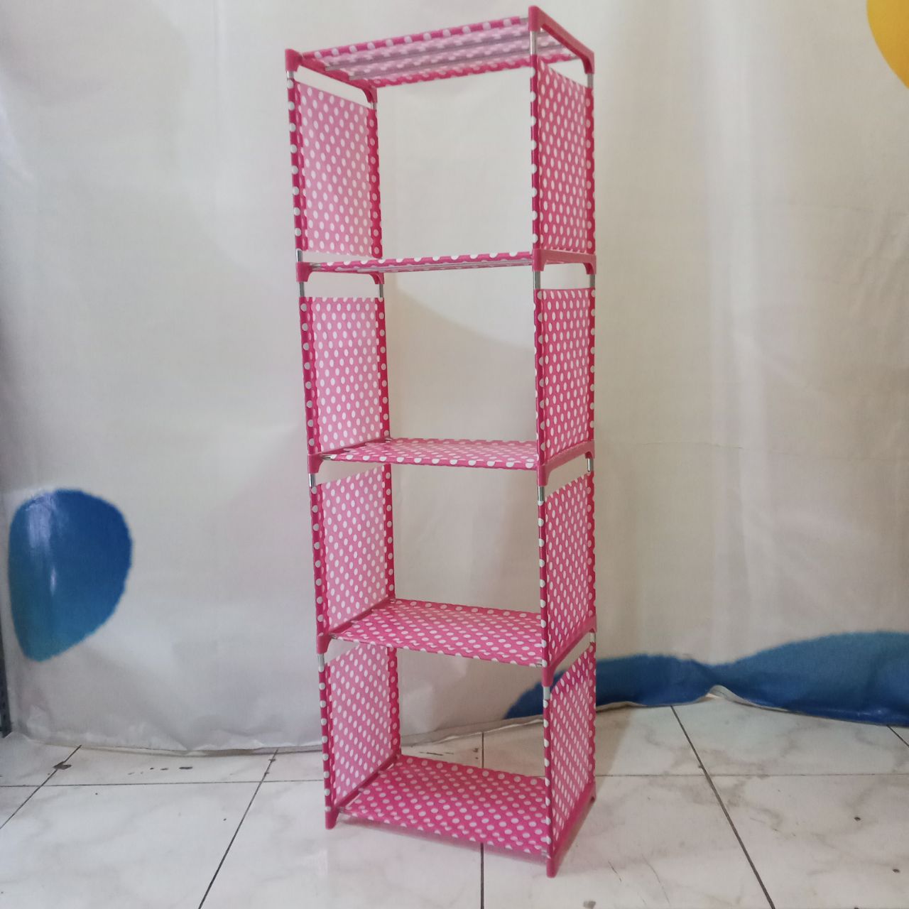 Ini adalah Rak Buku Susun 4 material: Spoundbond, color: Multi-color, brand: Organizerbojonegoro,